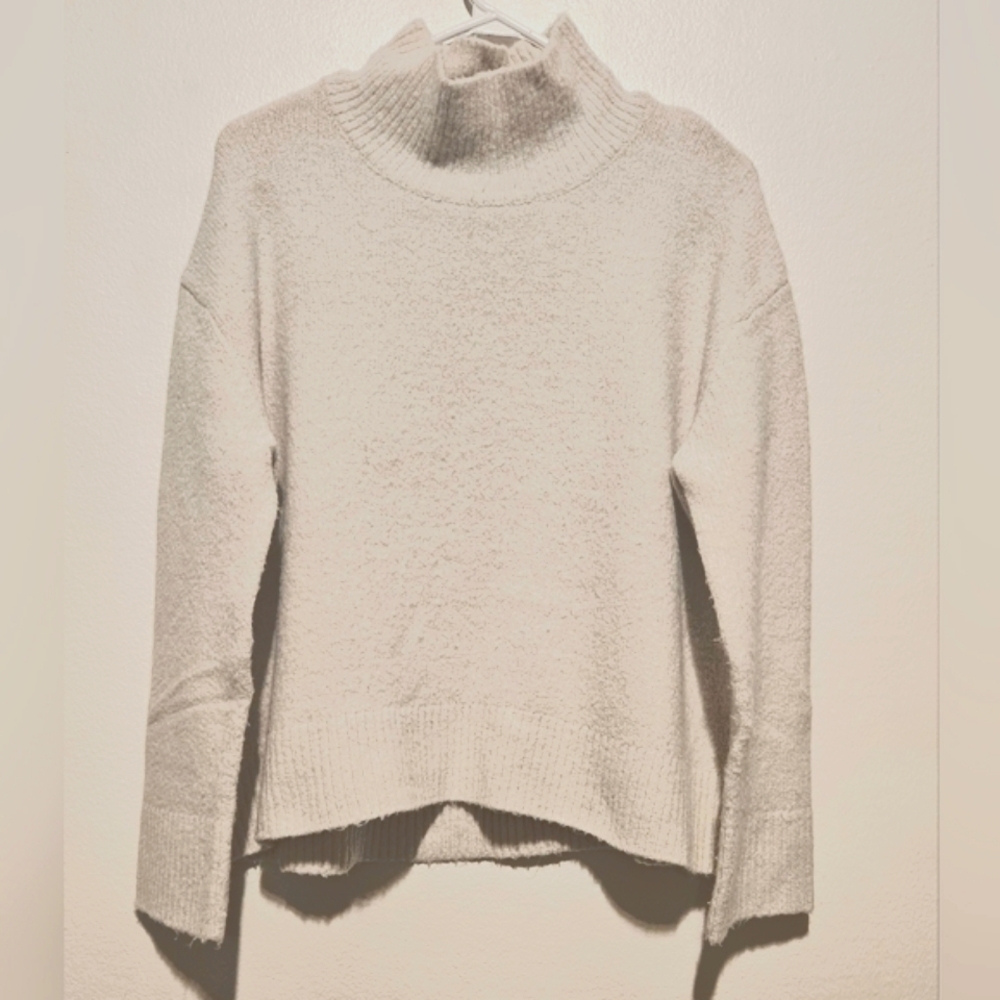 Oak+Fort Oat Boxy Boho Oversized Sz Small Mock Neck Wool Blend Sweater